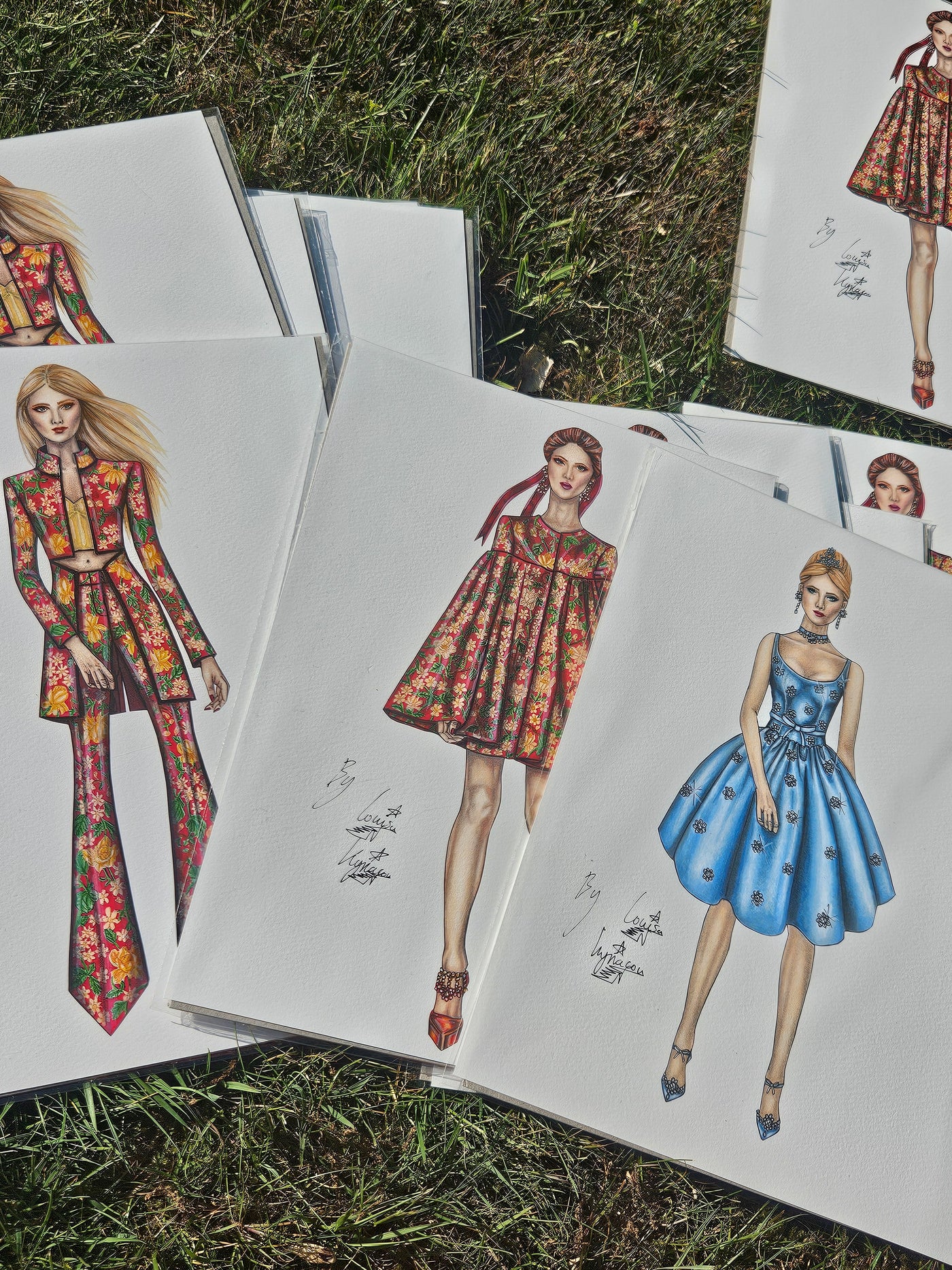 London In Bloom Fashion Illustration