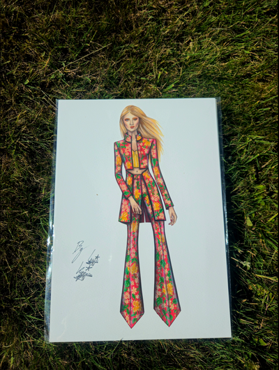 London In Bloom Fashion Illustration